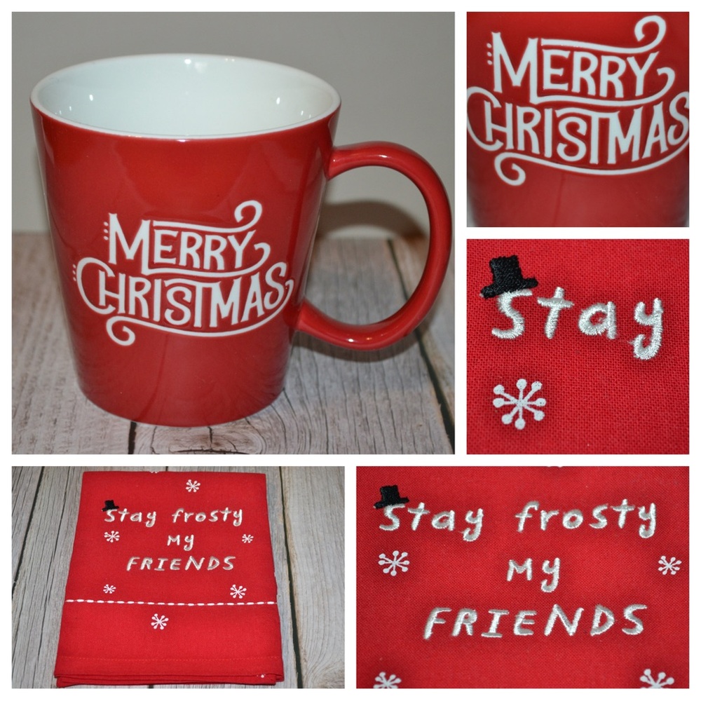 Hallmark Red Merry Christmas Mug and Tea Towel Set - NEW